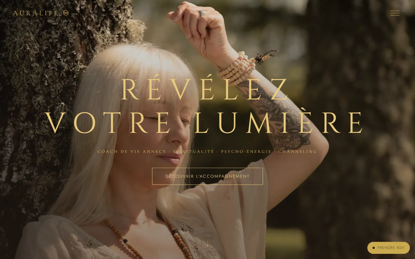 Page d'accueil du site Auralife