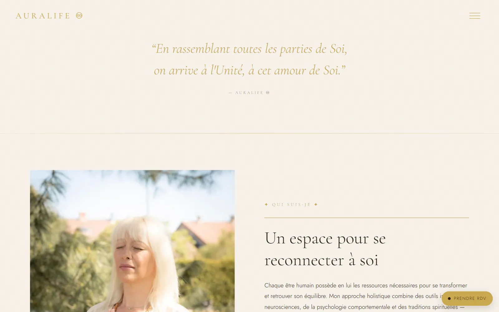 Section « Qui suis-je » du site Auralife