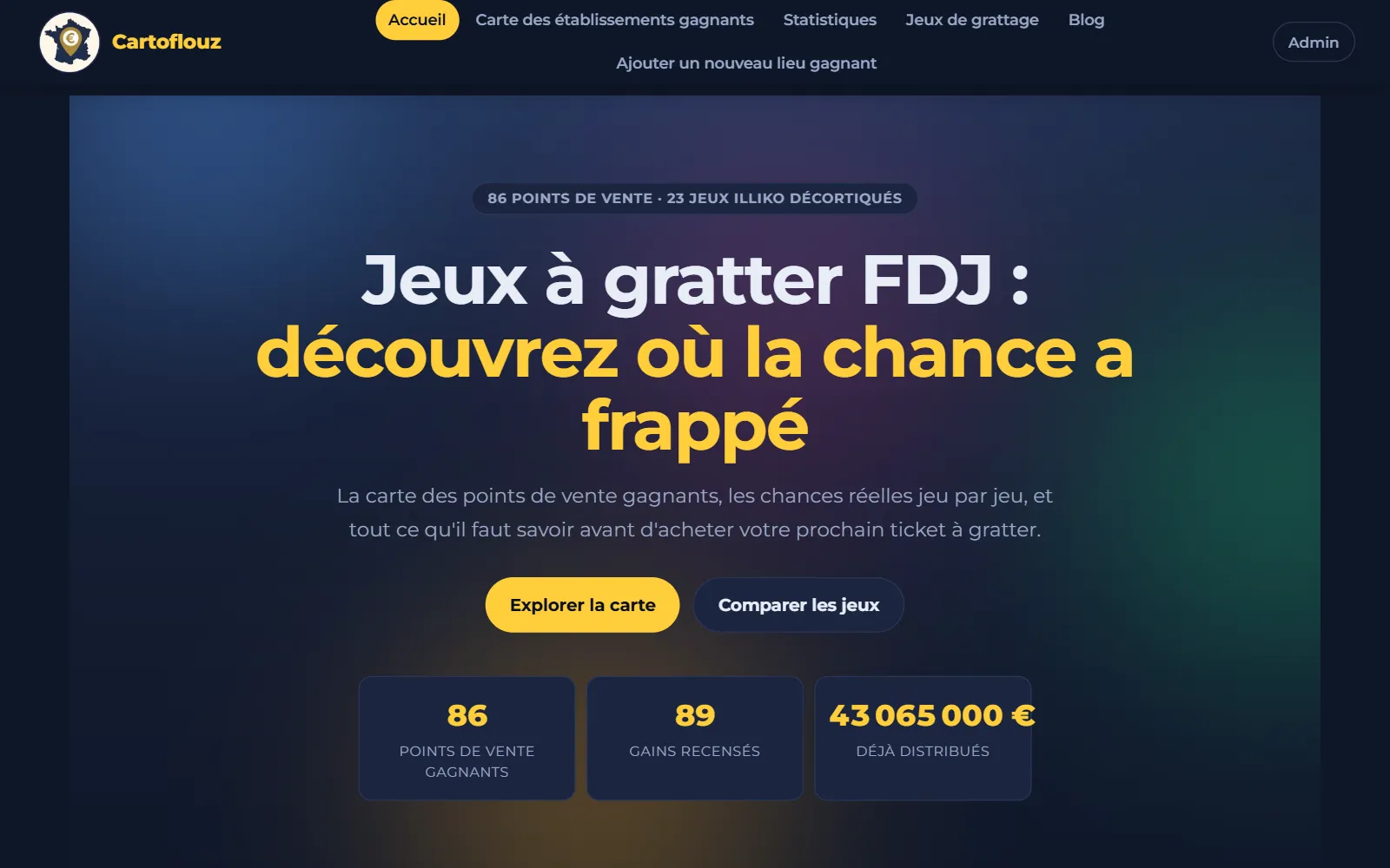 Page d'accueil du site Cartoflouz